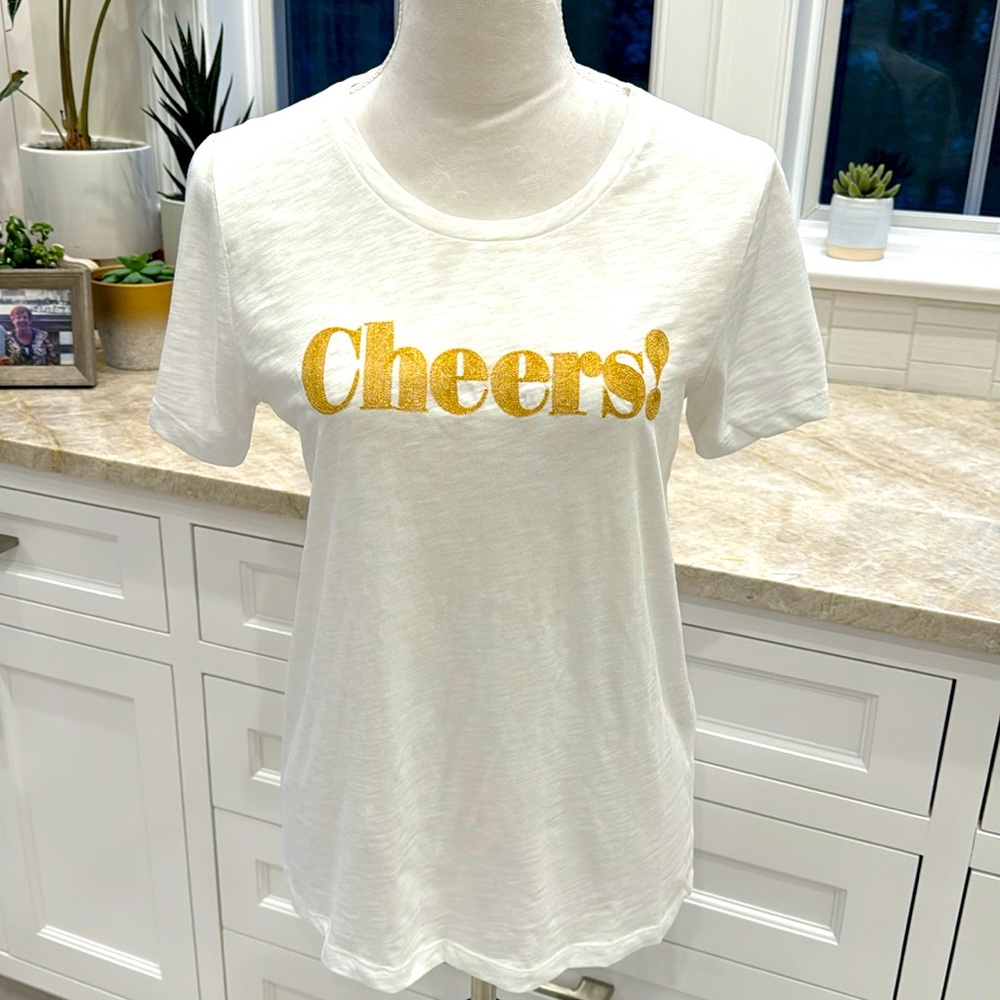 J. Crew Collector “CHEERS” tee NWT